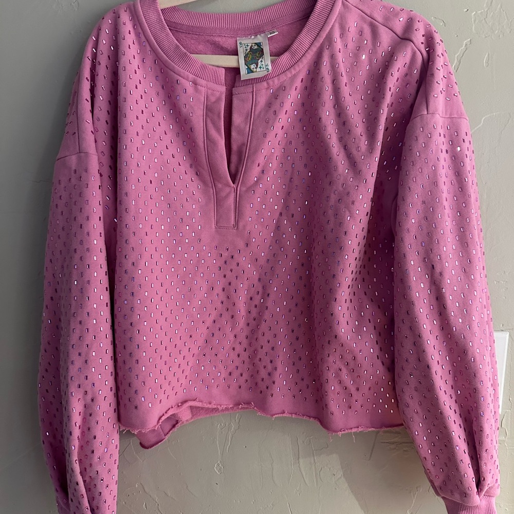QUEEN OF SPARKLES Pink Sequin  Top